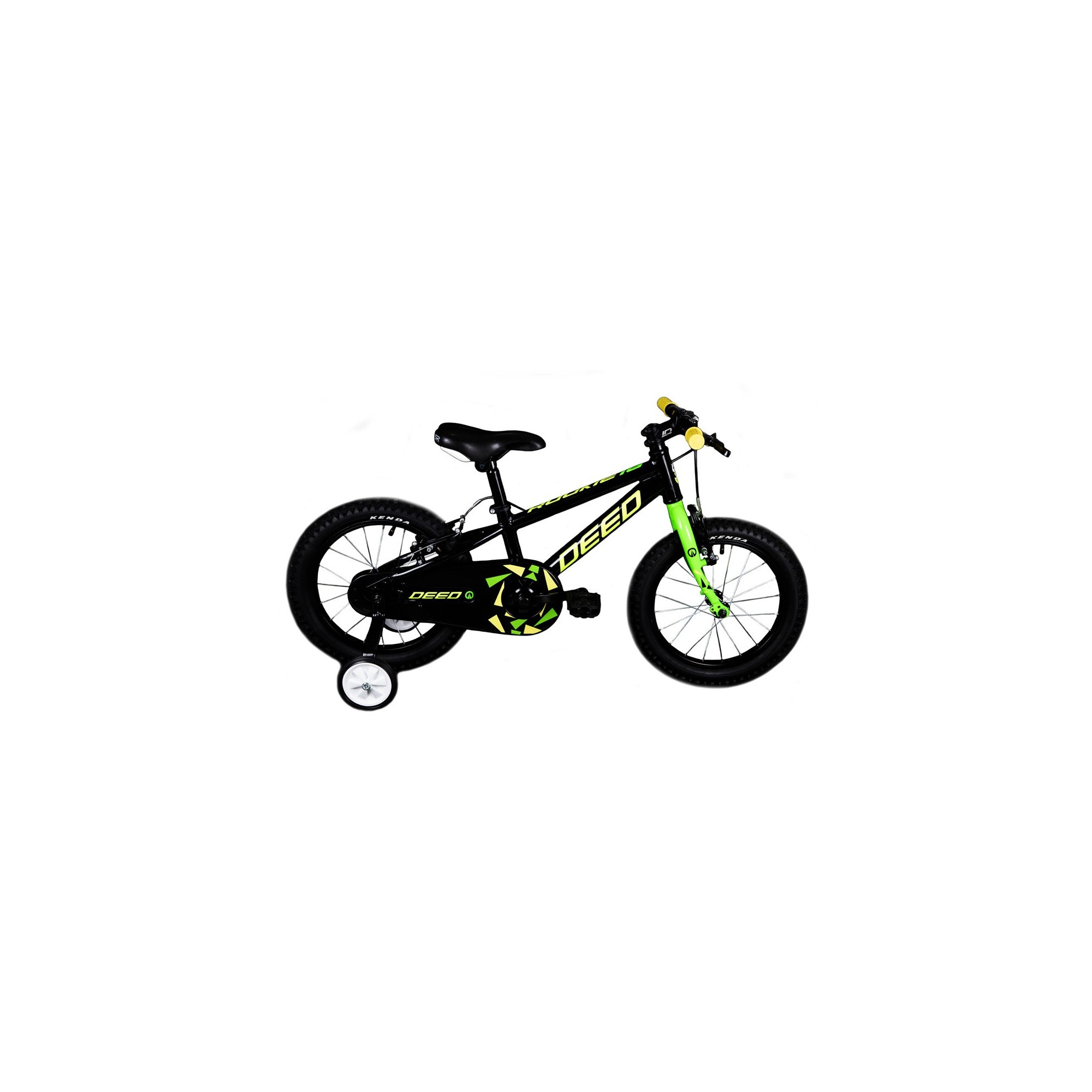 Vélo Enfant CYDAL 16 Pouces – Vert Fluo, Avec Panier Et Stabilisateurs, Pour Garçon