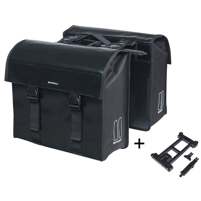 Sacoches arrieres Basil Urban Mik pour vélo, fermeture boucle - Velonline