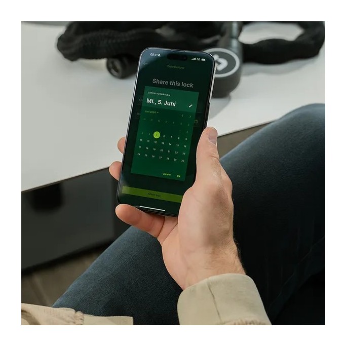 Antivol vélo Serea Swift NFC – Chaîne acier 100 cm**